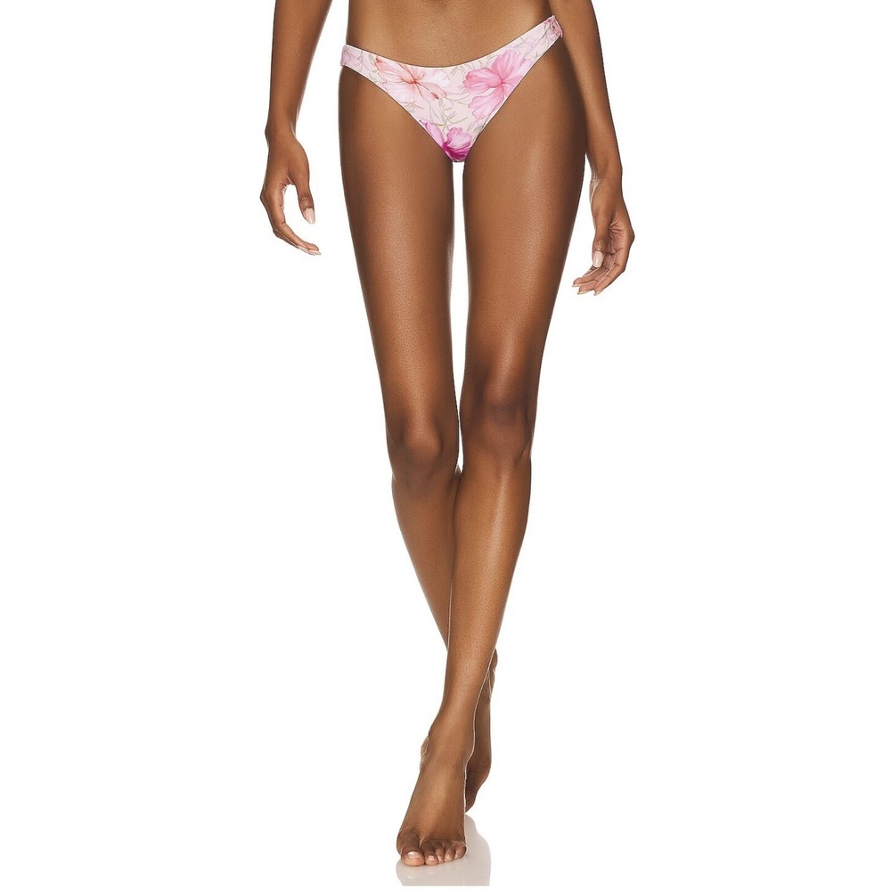 LoveShackFancy x Hurley Reversible Moderate Bikini Bottom in Hibiscus Medium NWT